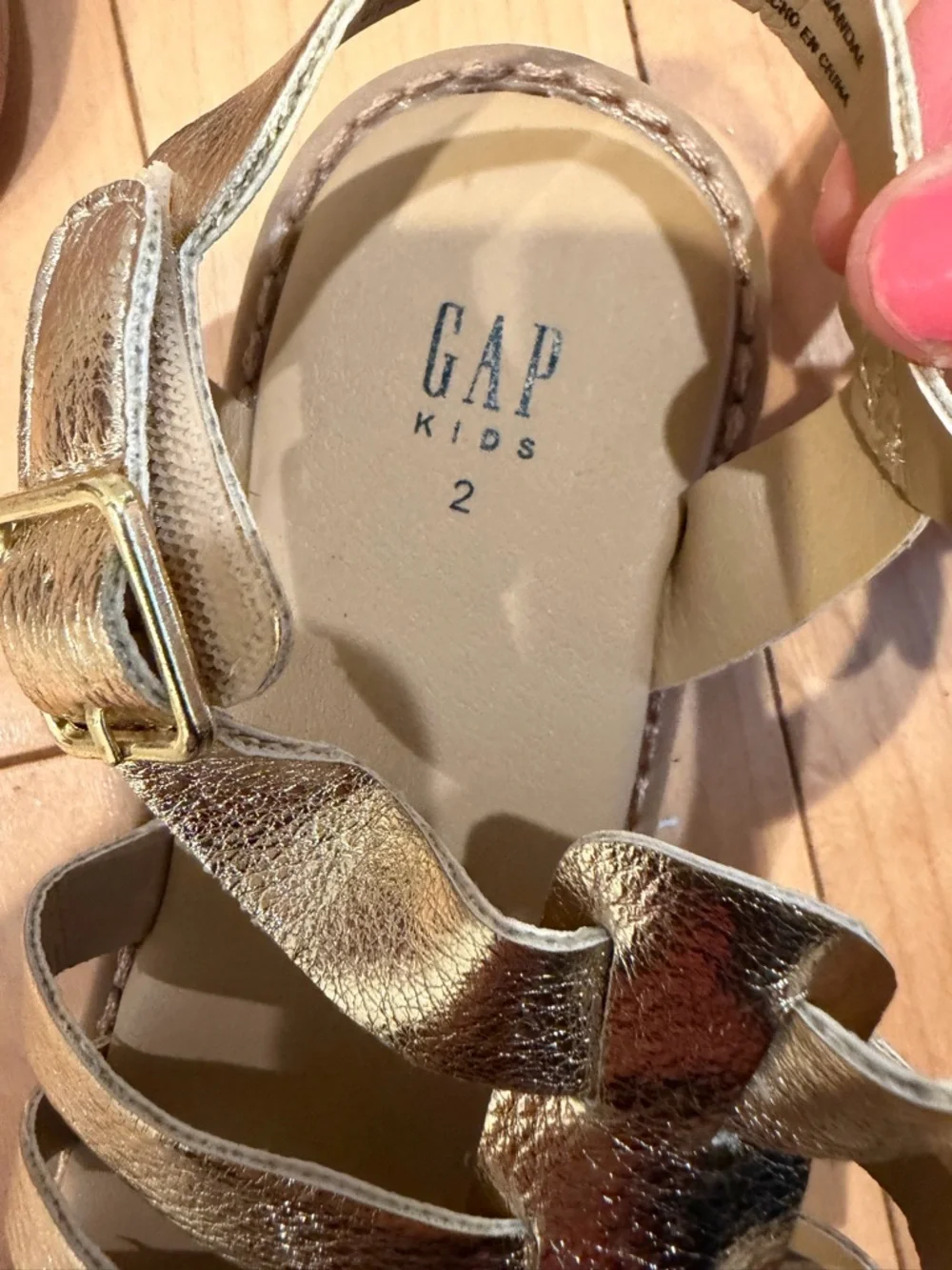 Gap kids gold metallic sandal size 2